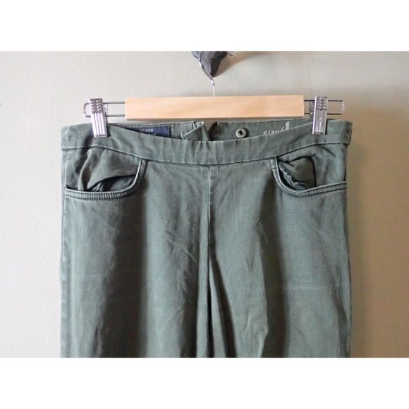 J Crew Dannie Size 4 Zipper In Back Army Green Skinny Legging Jegging Jean - Picture 4 of 12